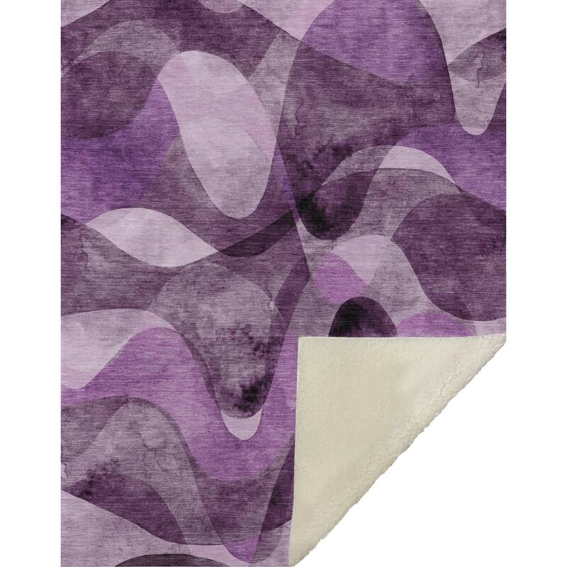 Premium Machine Washable Abstract Contemporary Sherpa Throw Blanket