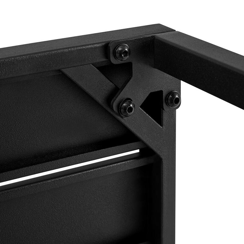 Yaheetech Double-layer Outdoor End Table with Slatted Design and Storage Bottom Shelf