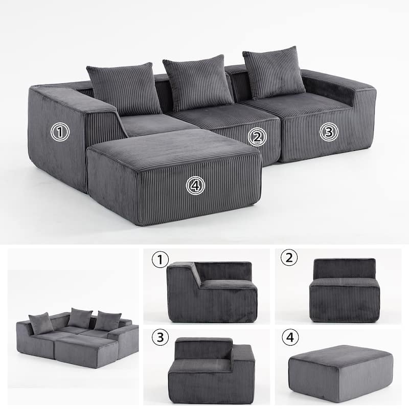 GDFStudio - Multi Person Modular Compression Sofa for Modern Living