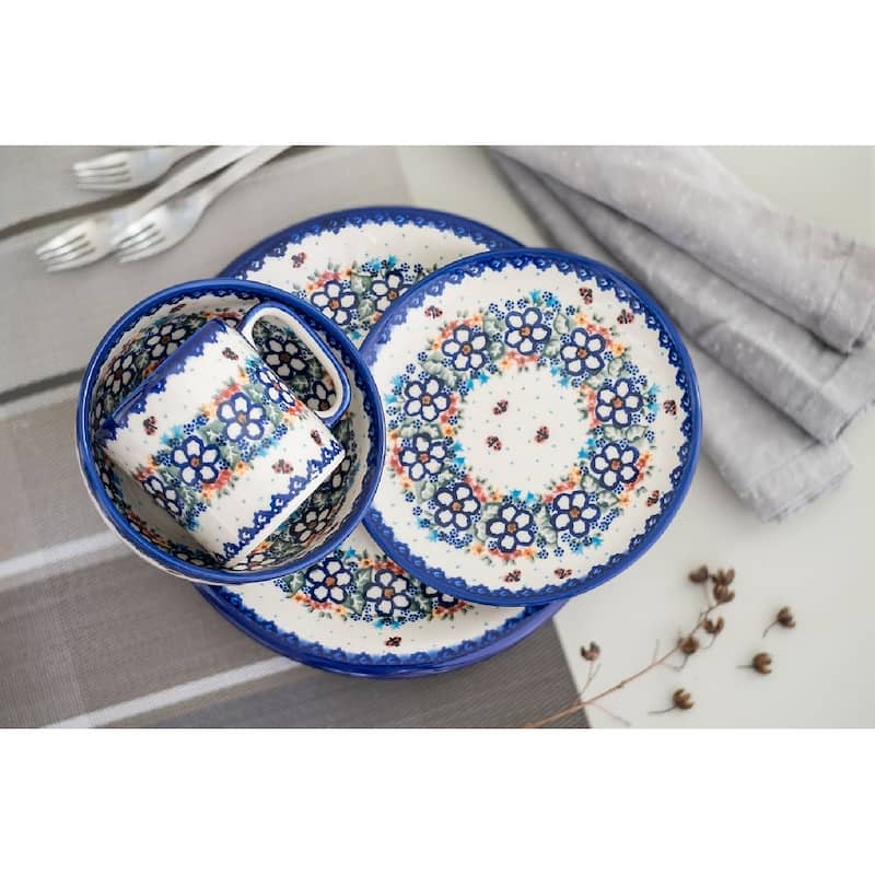 Blue Rose Polish Pottery Vena Dinner Plate