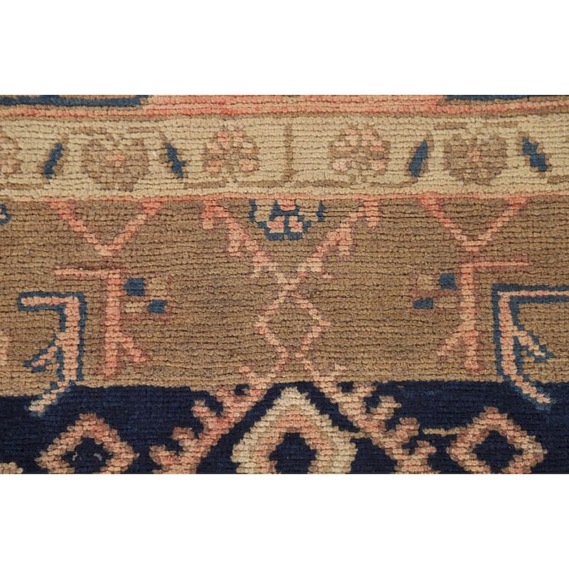 Geometric Hamedan Vintage Persian Rug Handmade Wool Carpet - 3'10"x 5'1"