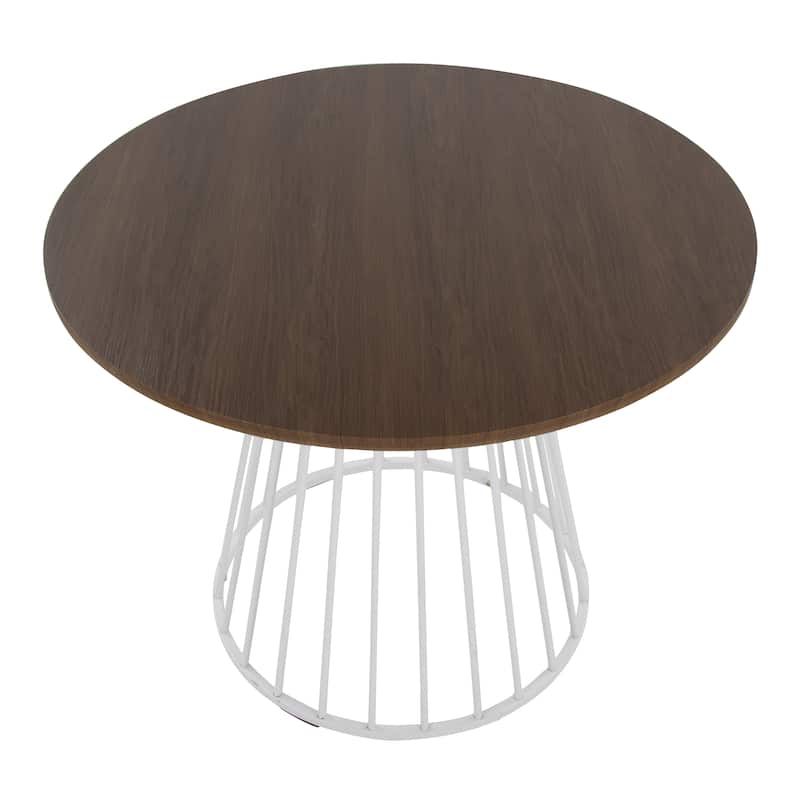 Silver Orchid Canary Pugo Round Dining Table with Pedestal Base