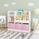 preview thumbnail 18 of 20, Kids Bookcase and Bookshelf, Multifunctional Bookcase with 3 Collapsible Fabric Drawers - White&Pink