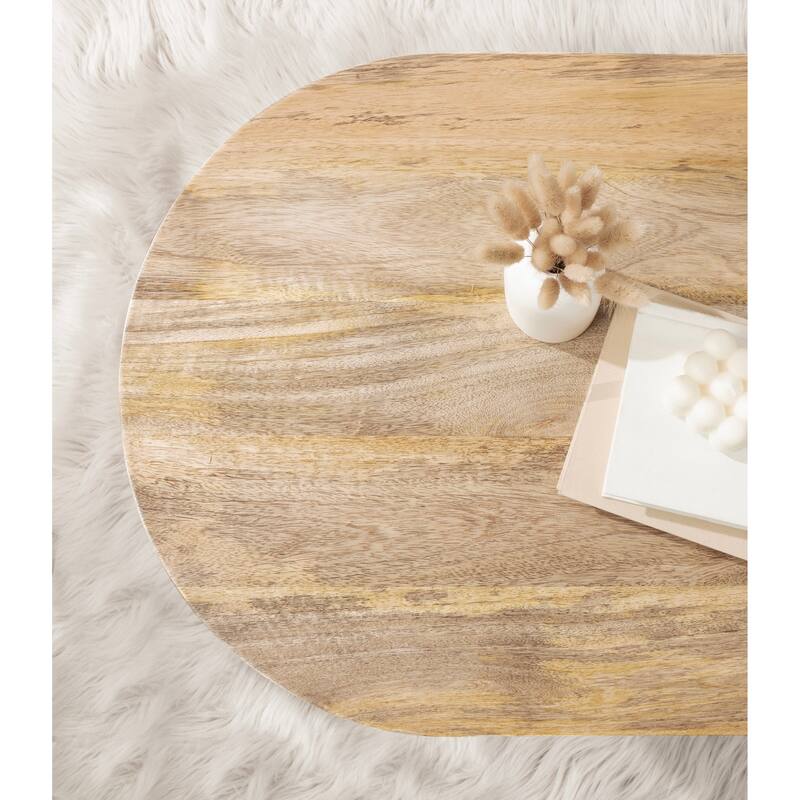 Kate and Laurel Conan Oval Wood Coffee Table