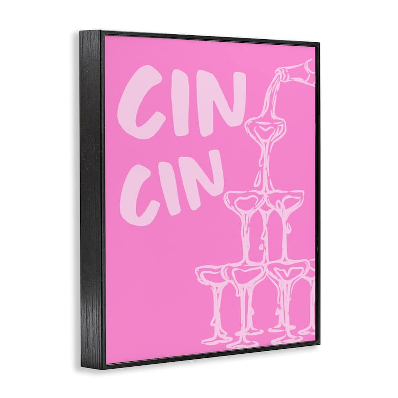 Stupell Pink Champagne Tower Framed Giclee Art Design By House of Lulu