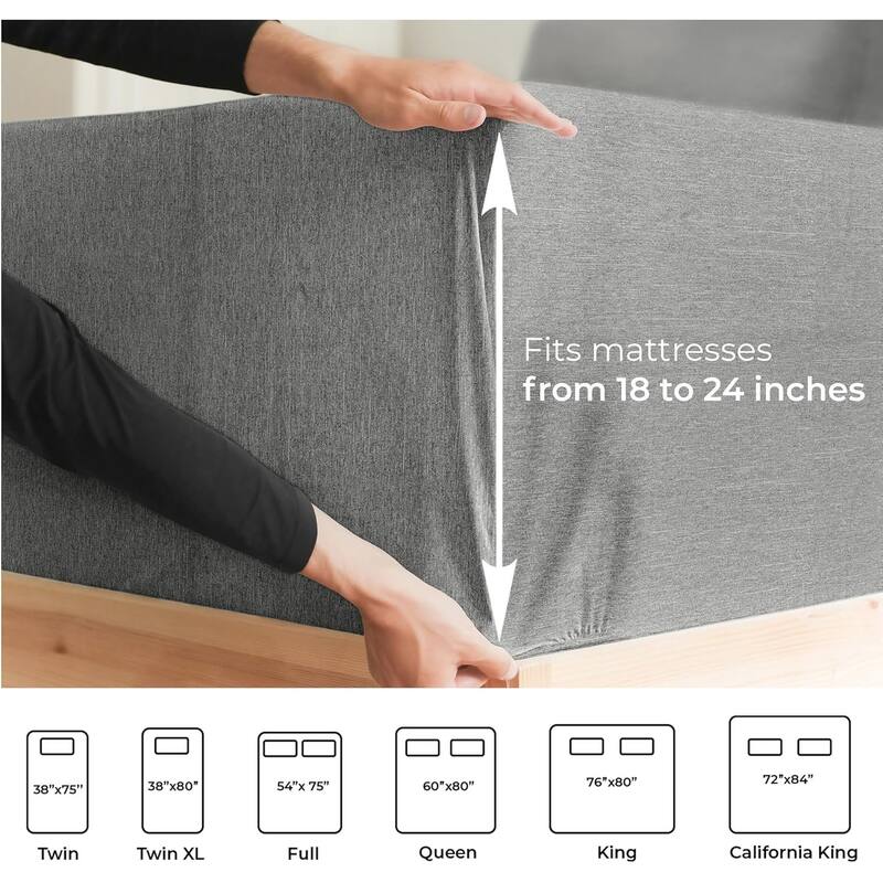 CGK Linens 4 Piece Solid Microfiber Extra Deep Pocket Bed Sheet Set