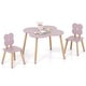 preview thumbnail 7 of 5, Wooden Toddler Desk Set Multi-Activity Table and Chairs for Kids Pink & Natural