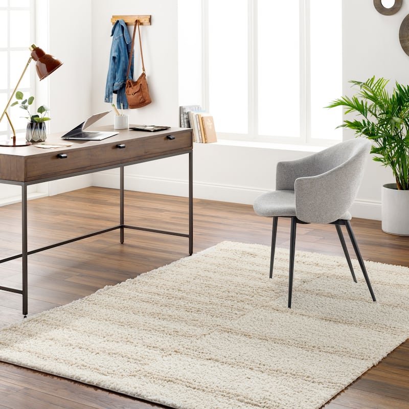 Maryland Shag Mid-Century Modern Area Rug - Light Gray - 7' 10" x 10'