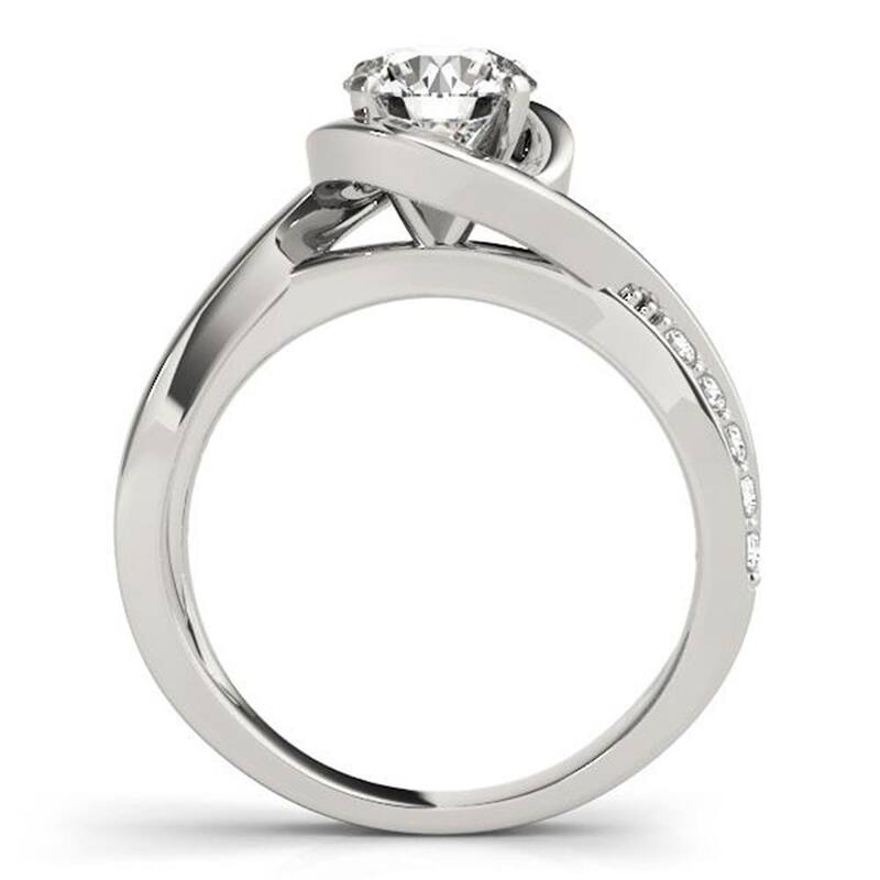 Auriya 14k Gold 2 1/2ctw Moissanite Bypass Diamond Engagement Ring 1/8ctw