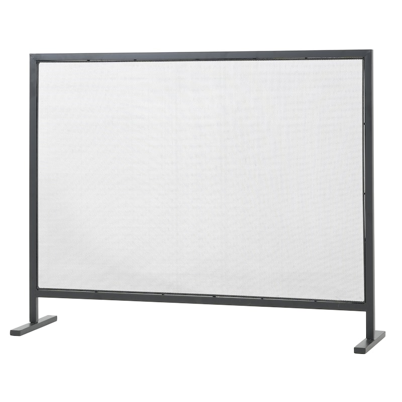 Christopher Knight Home - Regina Modern Iron Fireplace Screen with Fine Mesh Guard - 38" W x 30" H