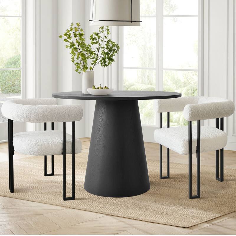 Boucle Beige Upholstered Arm Chair(Set of 2) - Beige