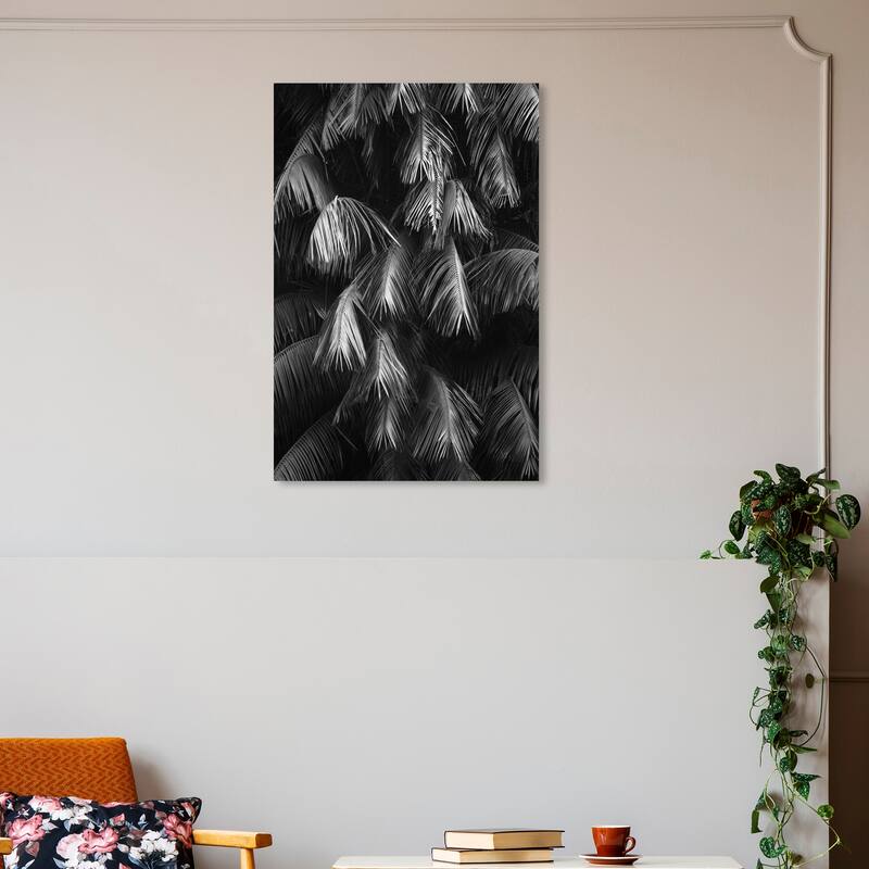 Wynwood Studio Canvas Floral and Botanical Las Palmas Black and Tropical Wall Art Canvas Print - 30 x 20