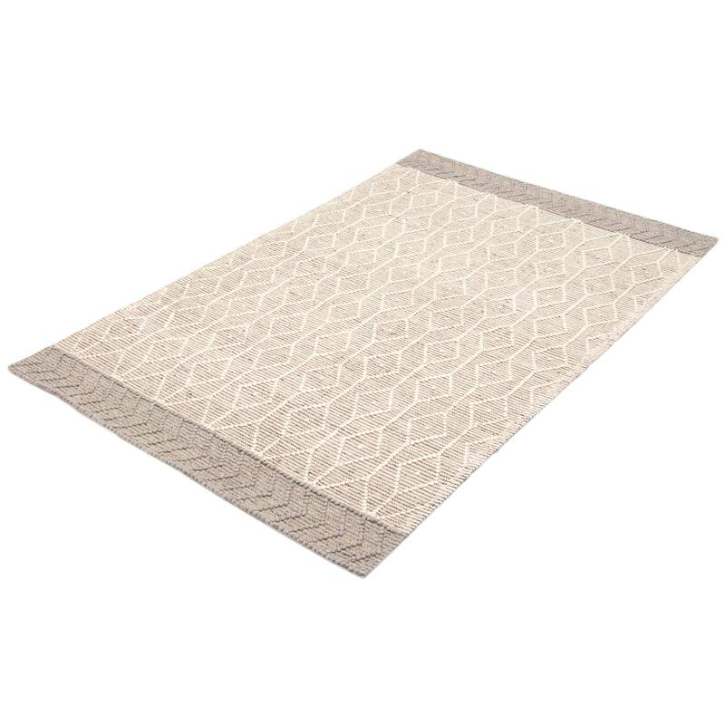 ECARPETGALLERY Braid weave Sienna Grey Wool Rug - 5'1 x 8'1