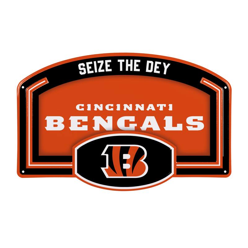 Cincinnati Bengals Embossed Steel Wall Sign, 11" x 17"