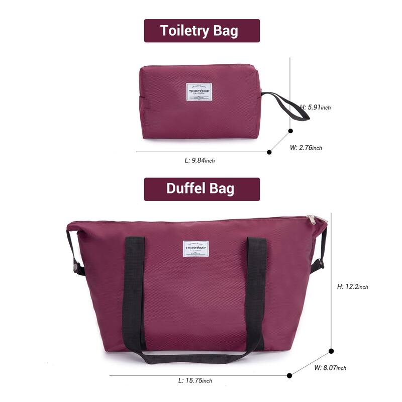 Durable 3-Piece Polyester Luggage Set (18" Carry-On, Travel Bag, Toiletry Bag) with 360° Spinner Wheels