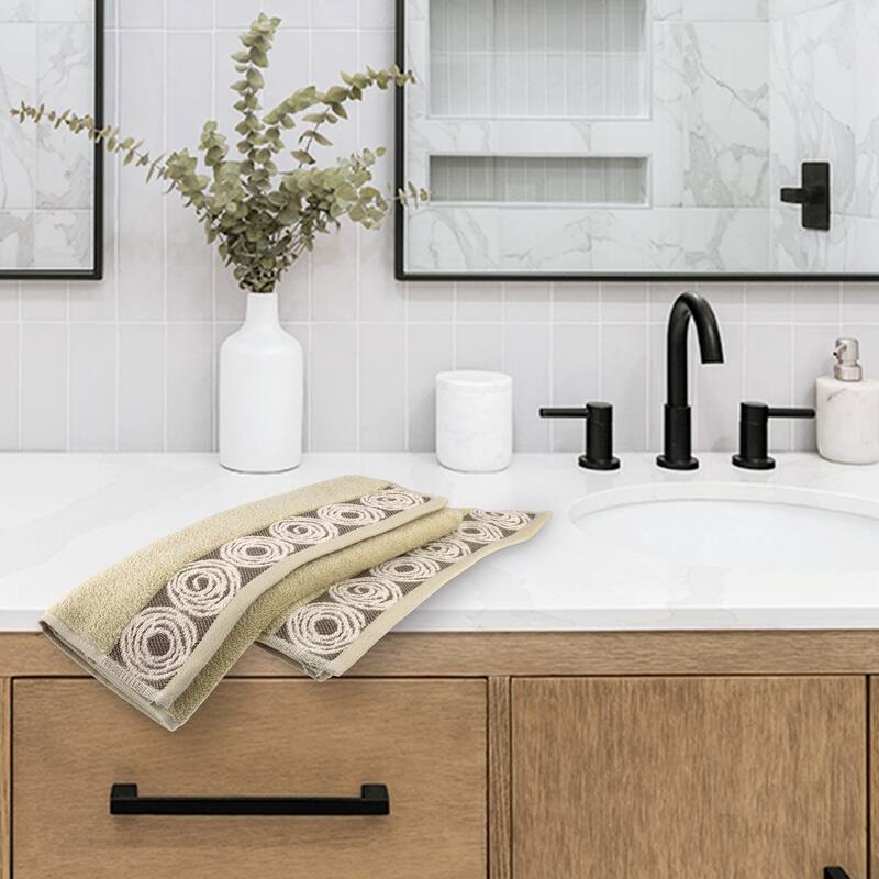 Striped Hand Towels, Cotton Soft Absorbent Bathroom Towel Multipurpose Use for Hand Drying and Face Washing