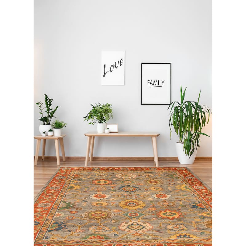 ECARPETGALLERY Hand-knotted Jules Serapi Grey Wool Rug - 9'2 x 11'10