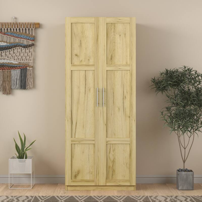 High wardrobe and kitchen cabinet with 2 doors and 3 partitions