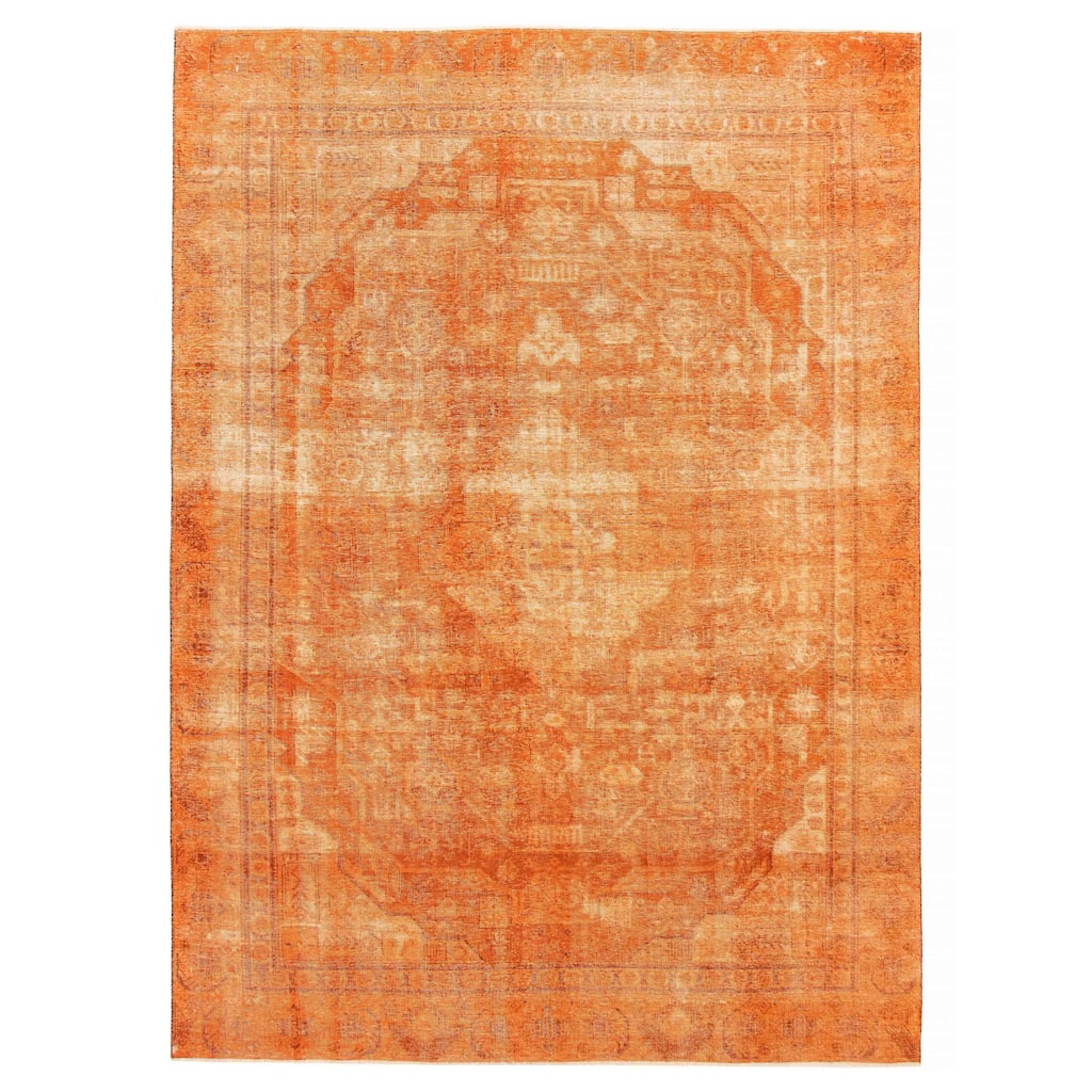 ECARPETGALLERY Hand-knotted Color Transition Burnt Orange Wool Rug - 9'0 x 12'4
