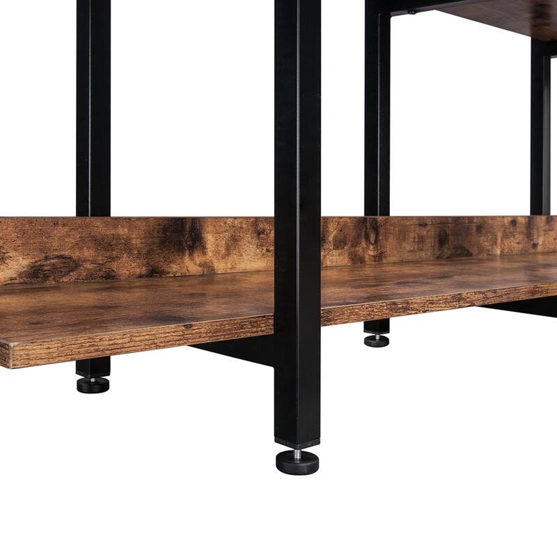 70.87" 5 Tier Bookcase with Metal Frame, MDF Board