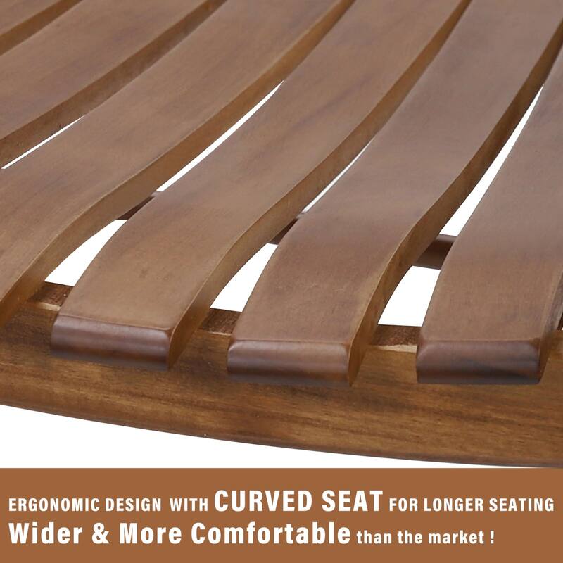 VEIKOUS 3-Piece Outdoor Rocking Chair Set with Folding Table for Patio and Porch