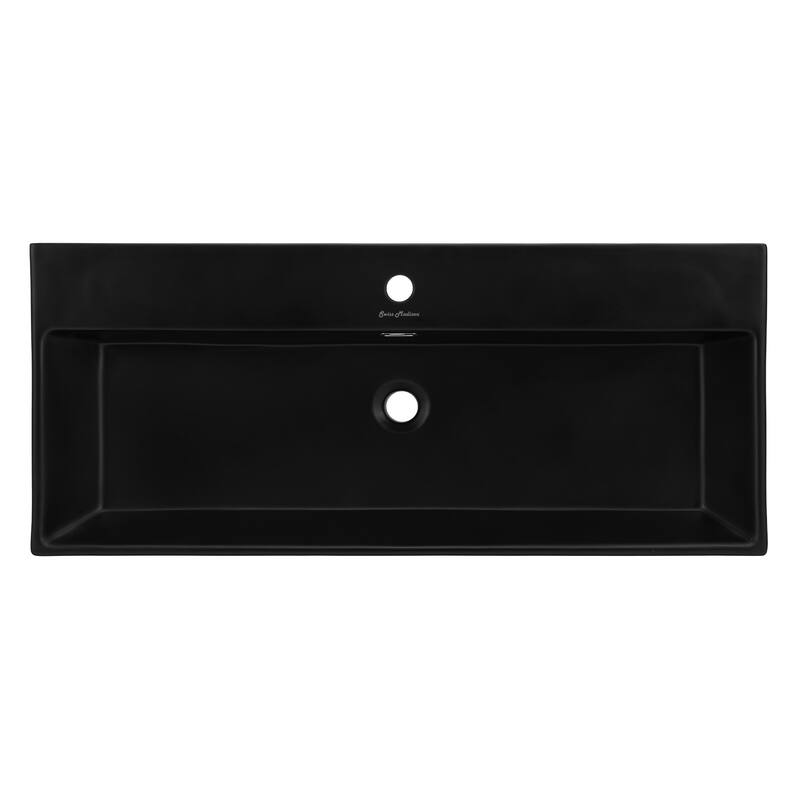 Claire 24 Ceramic Console Sink Matte Black Basin Black Legs