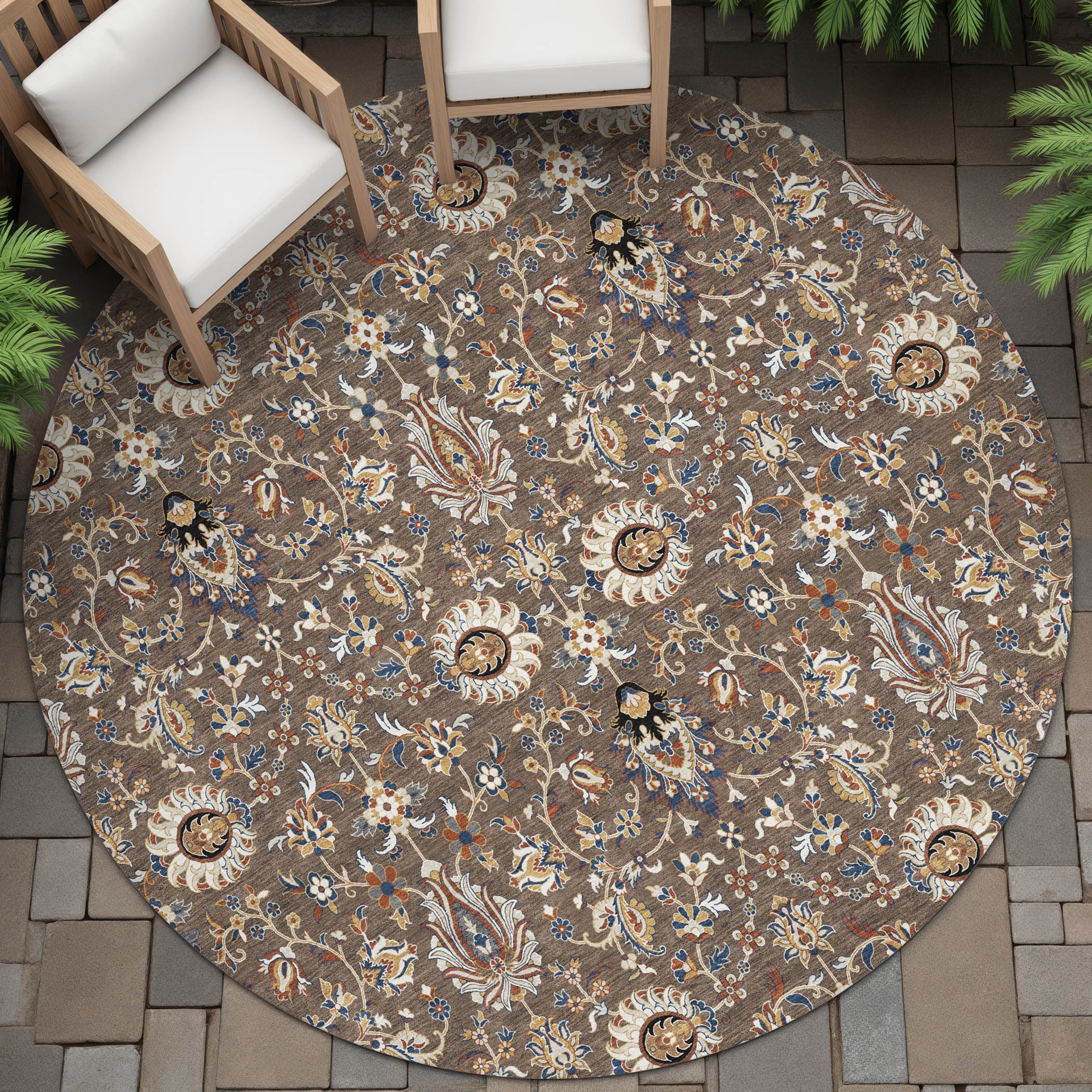 Machine Washable Indoor/Outdoor Traditional Persian Chantille Rug