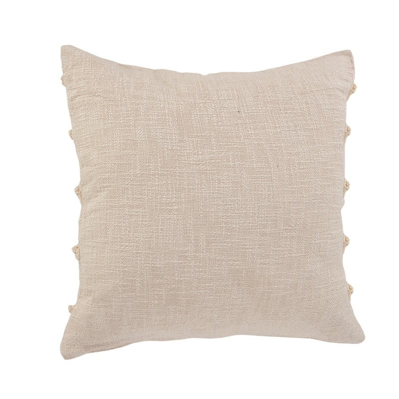 Sevita Birch Solid Natural Cotton Square Throw Pillow, Set of 2 or 4