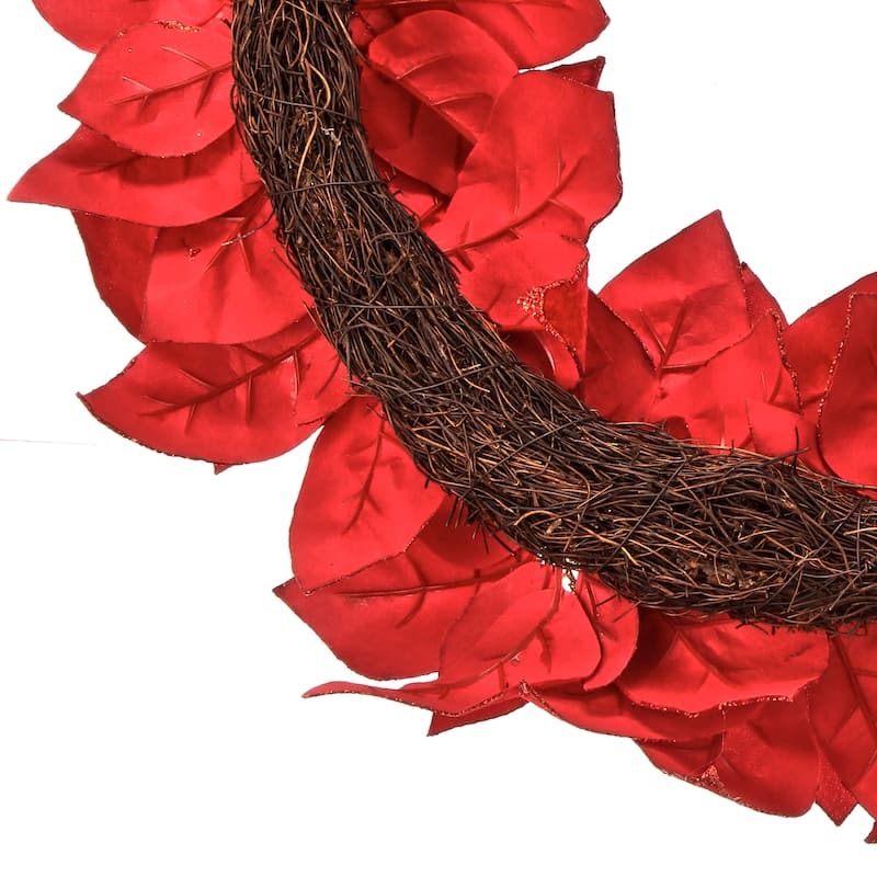 24" Glitter Poinsettia Wreath - 24