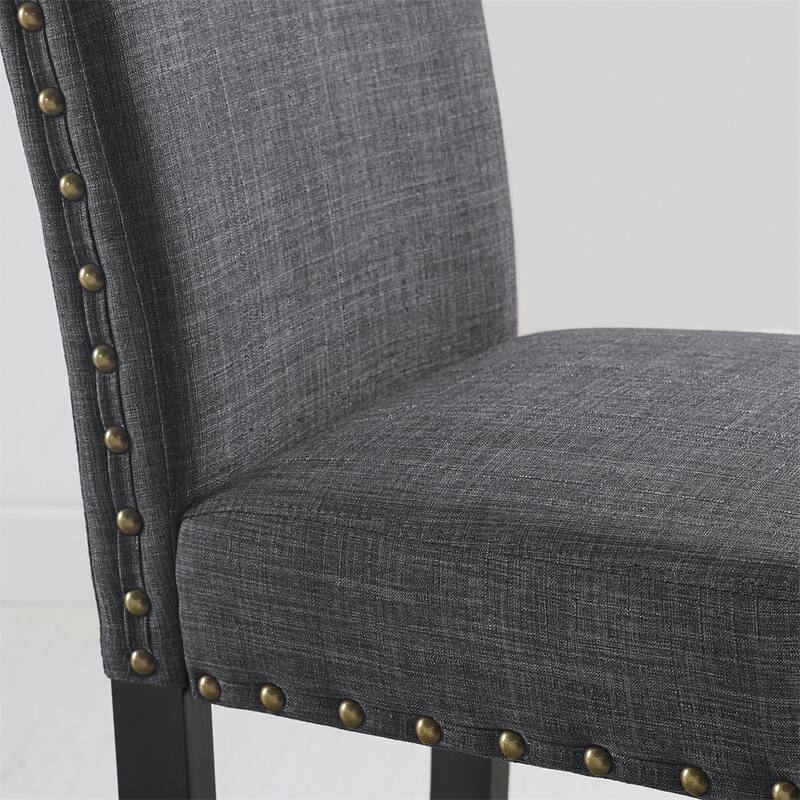 Fabric Bar Stools with Nailhead Trim,Set of 2