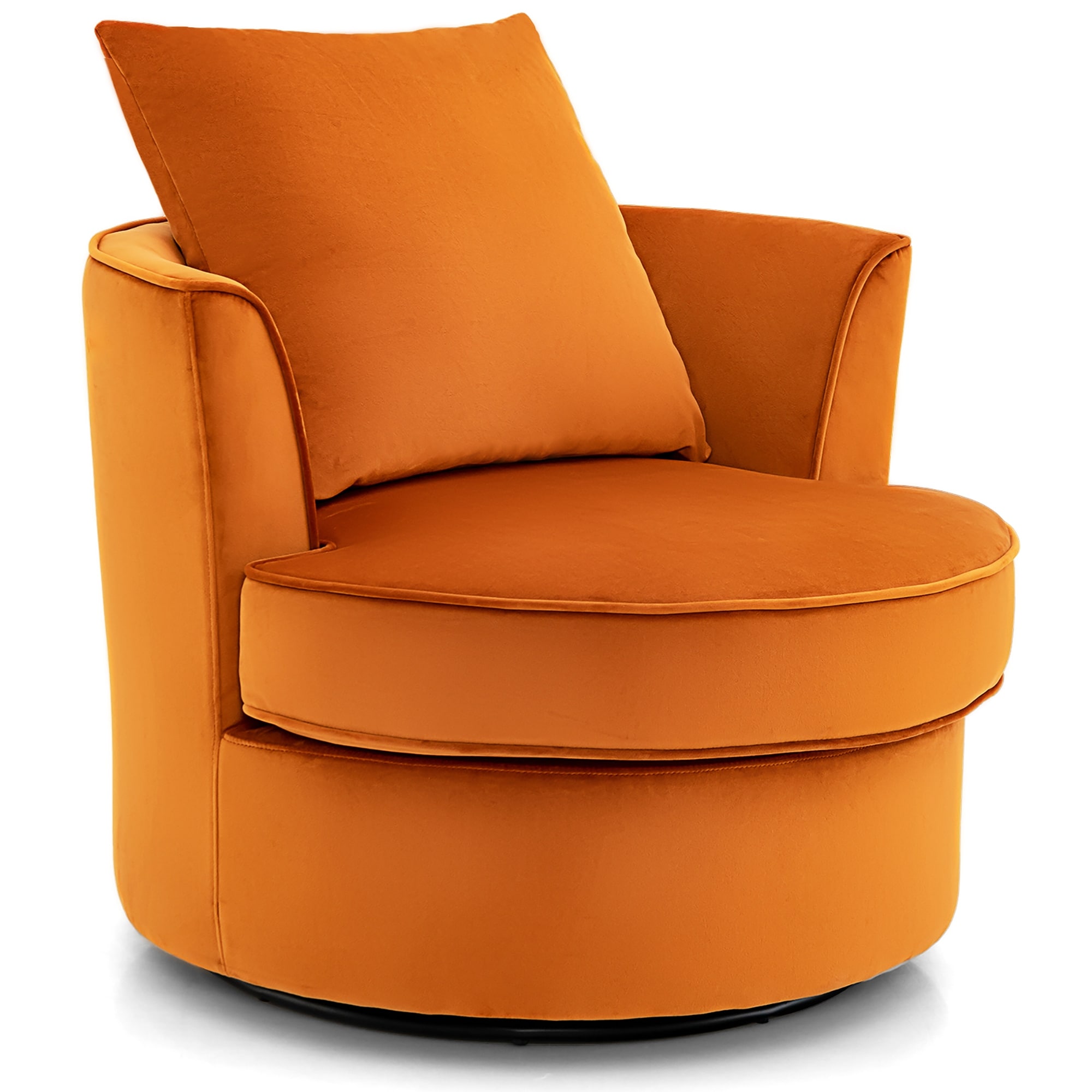 Costway Modern Swivel Barrel Chair Accent Round Club Chair No Assembly - 32'' x 31.5'' x 33.5''