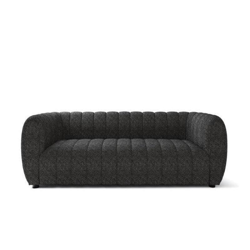 Hery Sofa, 83 Inch, Black Boucle, Vertical Channel Tufted Details