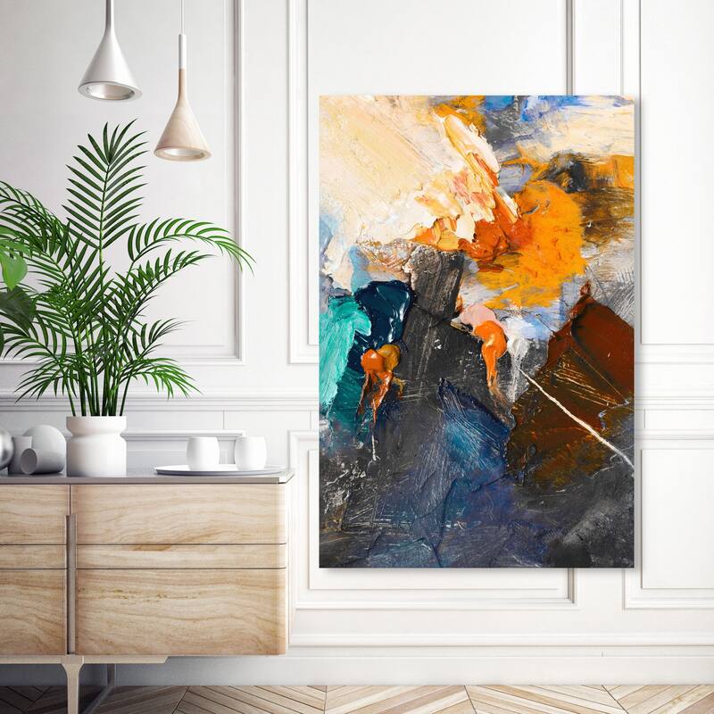 Wynwood Studio Abstract Expressive I Orange and Modern & Contemporary Wall Art Canvas Print - 54 x 36