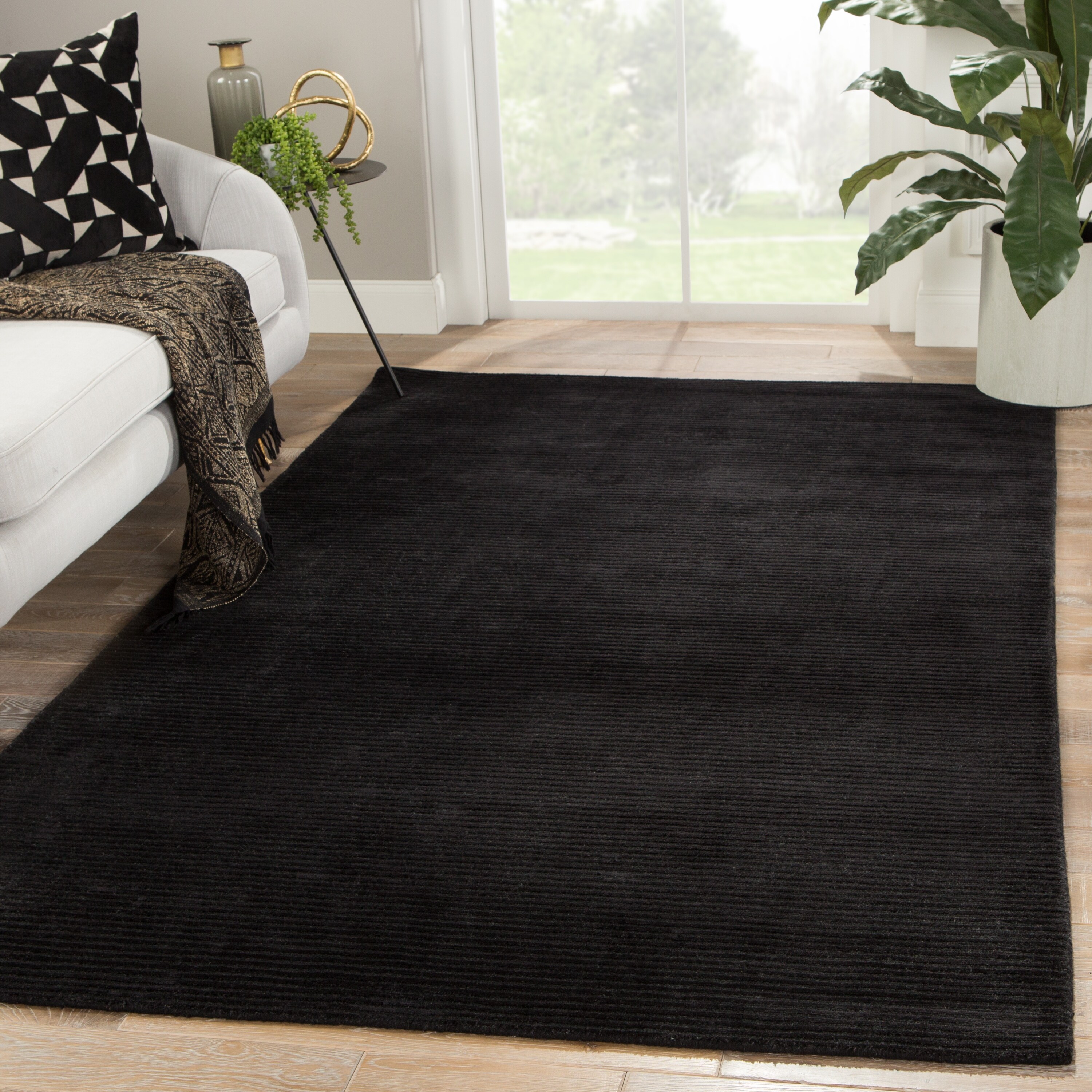 Shop Phase Handmade Solid Black Area Rug 10 X 14 Overstock