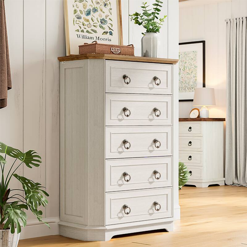 Farmhouse Wooden Dresser with Charging Station