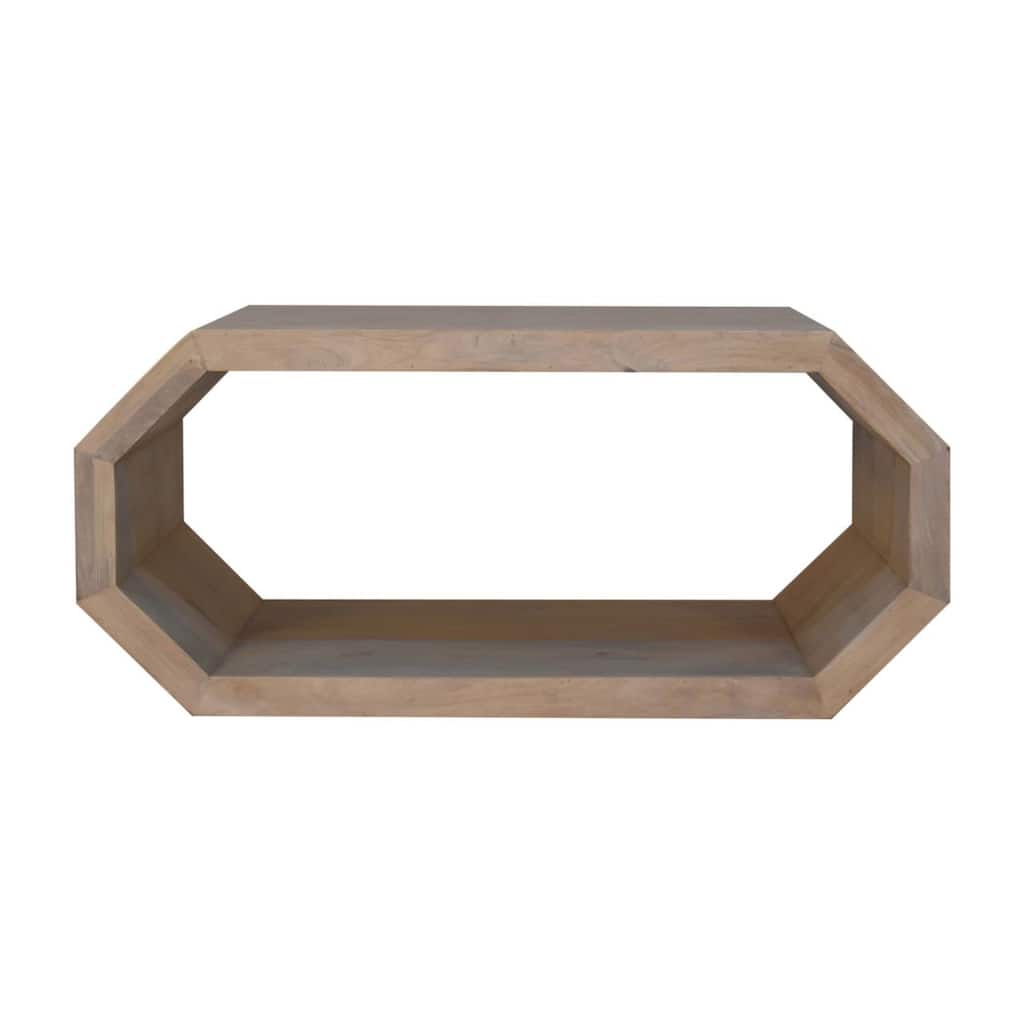 Artisan Furniture Solid Wood Hexagonal Marble Coffee Table