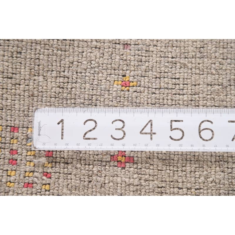 Tribal Gabbeh Beige Runner Rug Handmade Wool Carpet - 2'10"x 9'8"