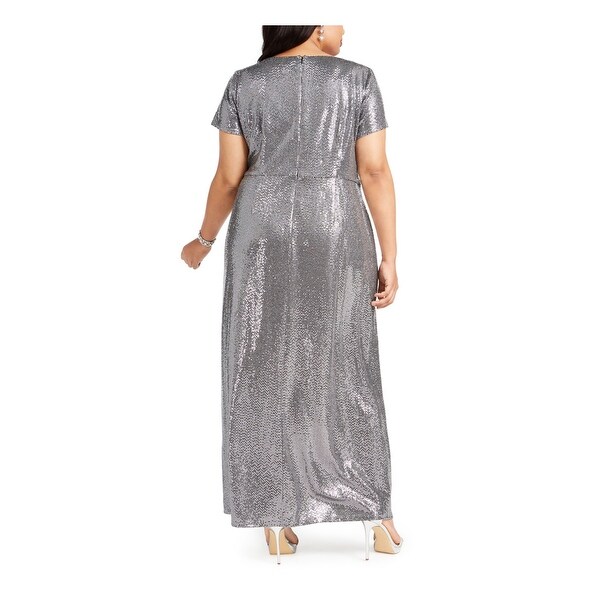 r&m richards silver dress