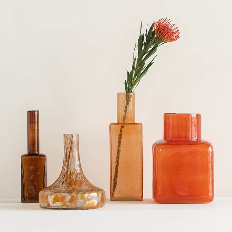 Veli Tabletop Decorative Vase - 13.25" - Orange
