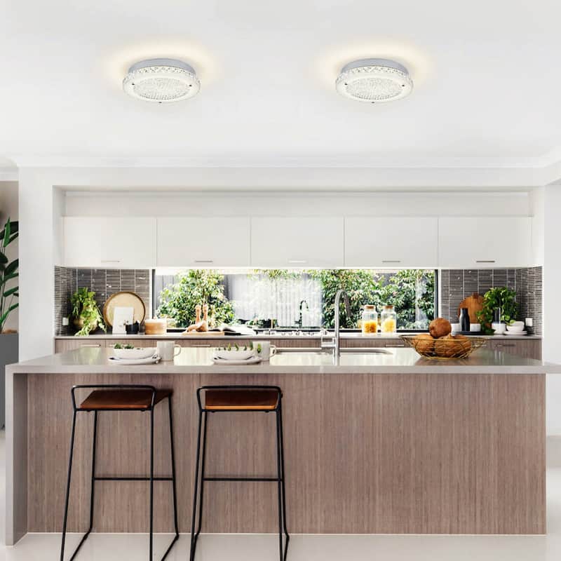 Crystal Ceiling Light LED Flush Mount Ceiling Light Dimmable Flush Mount Crystal Chandelier