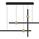 preview thumbnail 3 of 7, Harvick Integrated LED Matte Black Linear Chandelier