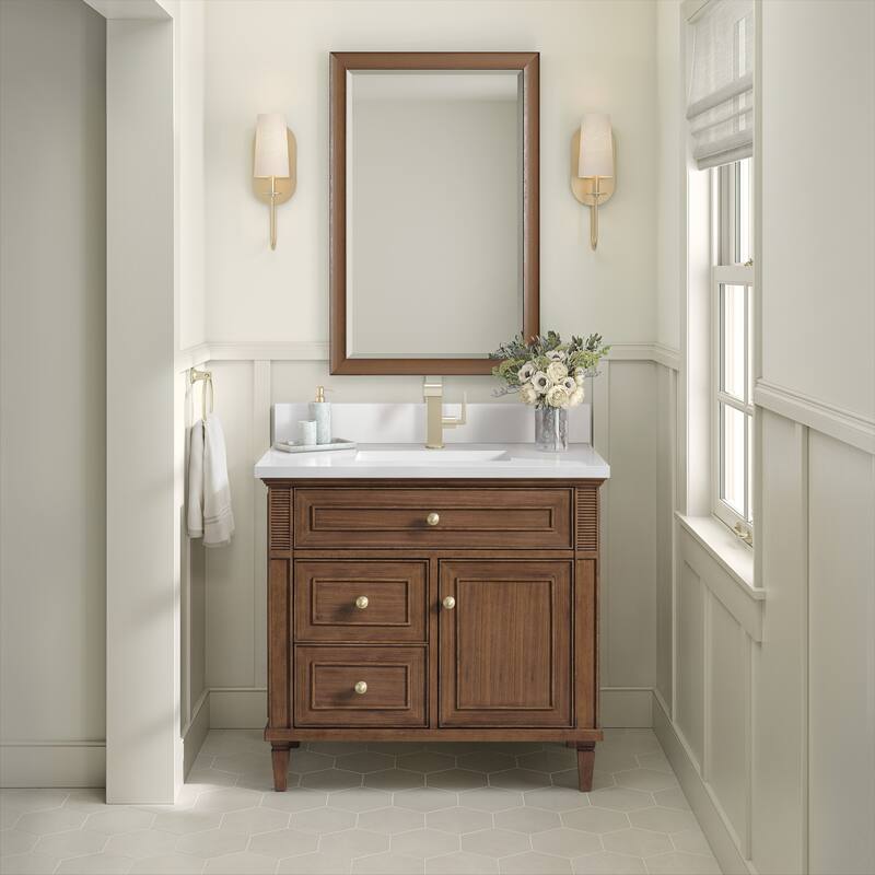 James Martin Vanities Lorelai 36" Single Vanity, Mid-Century Walnut