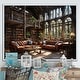 preview thumbnail 9 of 11, Designart "Libraries Literary Haven II" Architecture Framed Canvas Wall Art 20 in. wide x 12 in. high - White