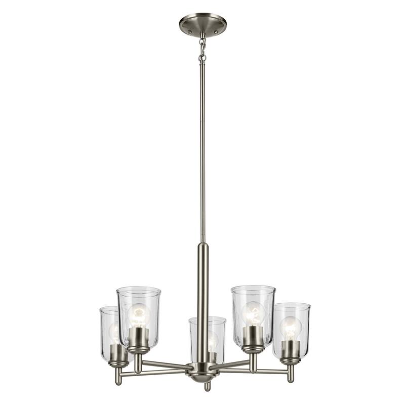 Kichler Lighting Shailene Clear Glass Chandelier - Brushed Nickel - 5-Light