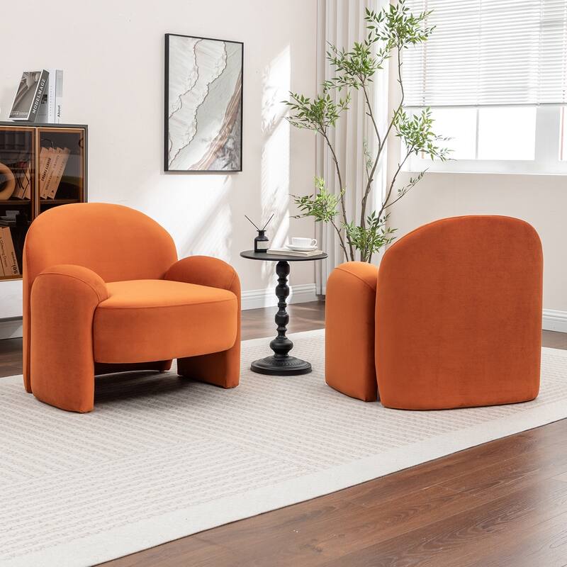 SEYNAR Modern Glam Velvet Thickened Seat Cushion Accent Chair Set of 2