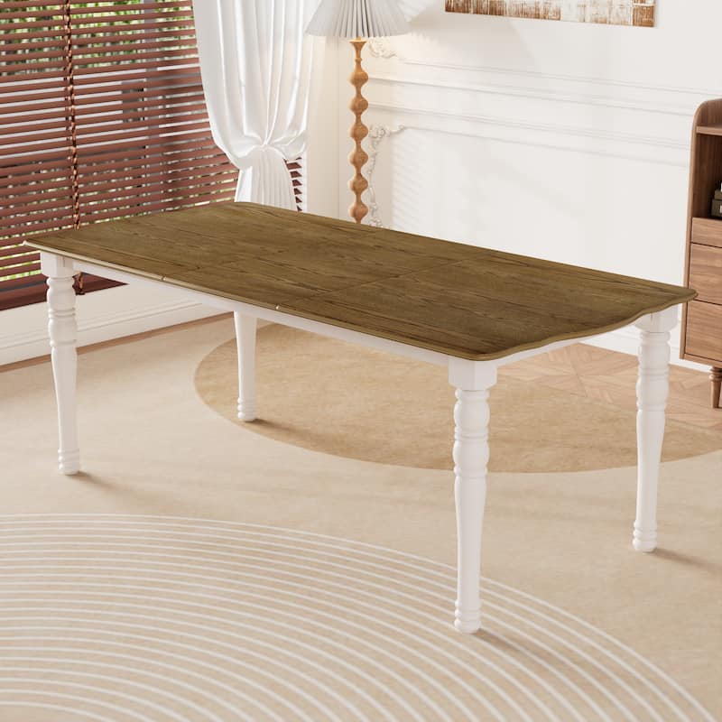 Expandable Dining Table Set for 4 to 8, Rustic Space-Saving Table with Removable Leaves,Wooden Dining Room Table