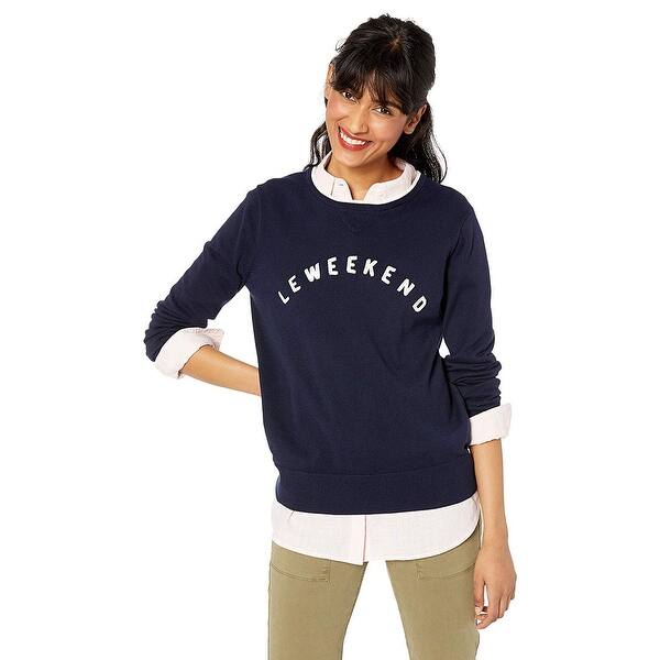 Shop J Crew Mercantile Women S Long Sleeve Cotton Le Weekend Blue