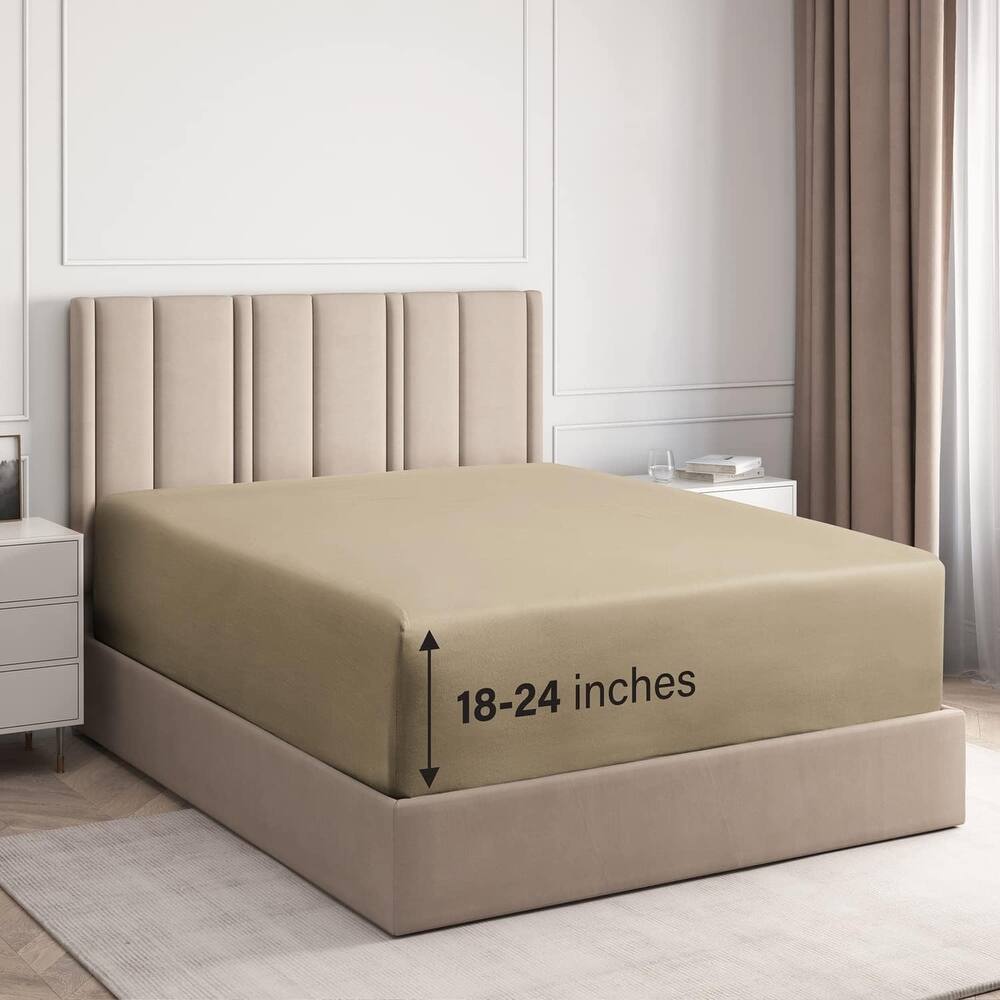 CGK Linens Microfiber Extra Deep Pocket 18" - 24" Inch Fitted Sheet