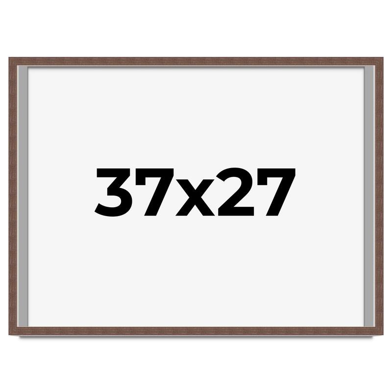 37x27 Shadow Box Frame Brown | 1.125 inches Deep Real Wood Rustic