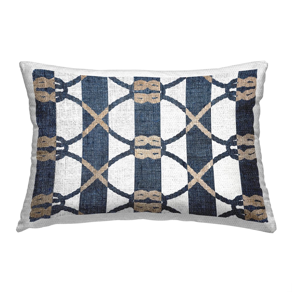 Stupell Maritime Striped Knots Printed Outdoor Throw Pillow Design by Lil' Rue